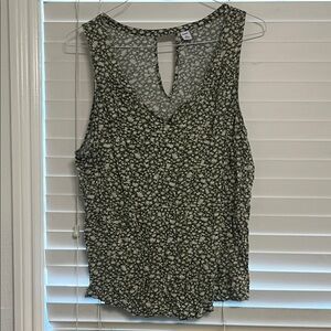 Old Navy Floral Tank Top - Green and White